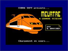 Title screen of Meurtre A Grande Vitesse on the Amstrad CPC.
